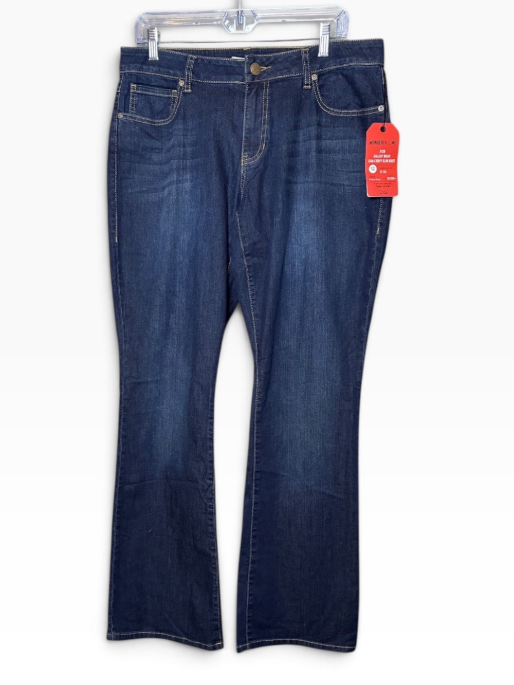 Cabi High Straight Blue Denim Stretch Jeans Style 3386